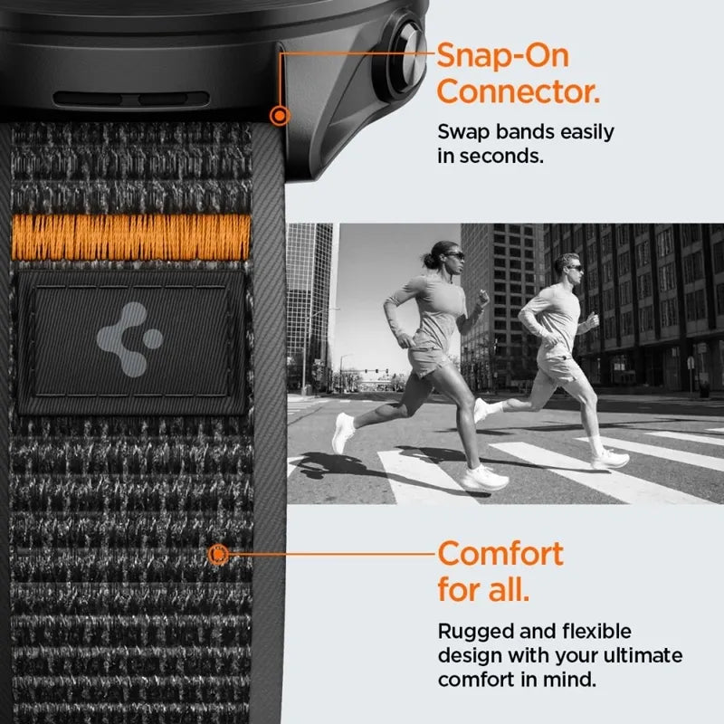 Spigen Athlex Air – „Garmin“ QuickRelease dirželis 22 mm (Active Black / Orange)