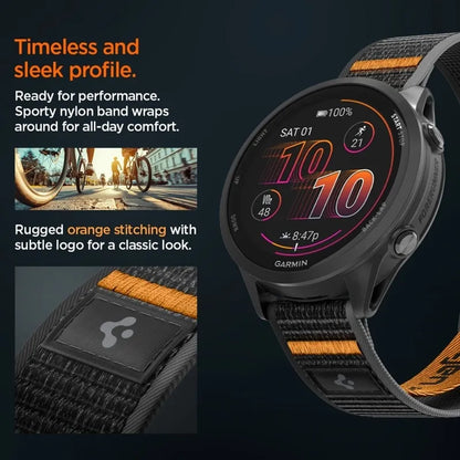 Spigen Athlex Air – „Garmin“ QuickRelease dirželis 22 mm (Active Black / Orange)