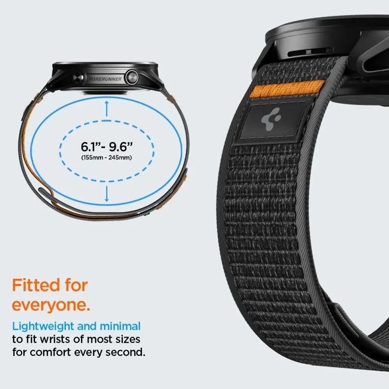 Spigen Athlex Air – „Garmin“ QuickRelease dirželis 22 mm (Active Black / Orange)