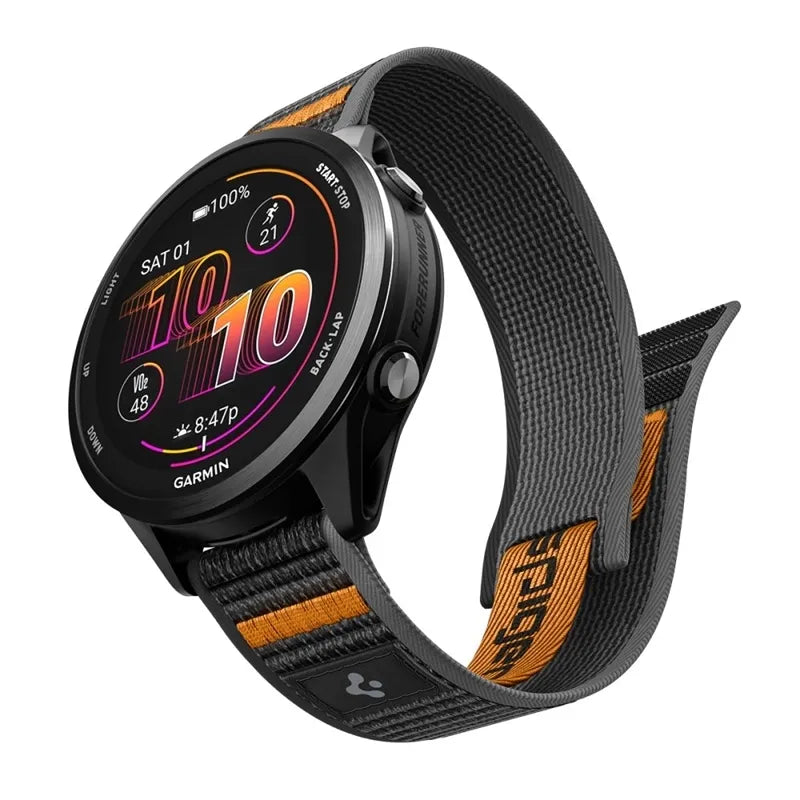Spigen Athlex Air – „Garmin“ QuickRelease dirželis 22 mm (Active Black / Orange)