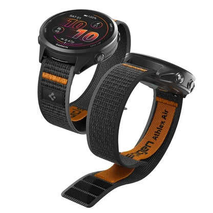 Spigen Athlex Air – „Garmin“ QuickRelease dirželis 22 mm (Active Black / Orange)
