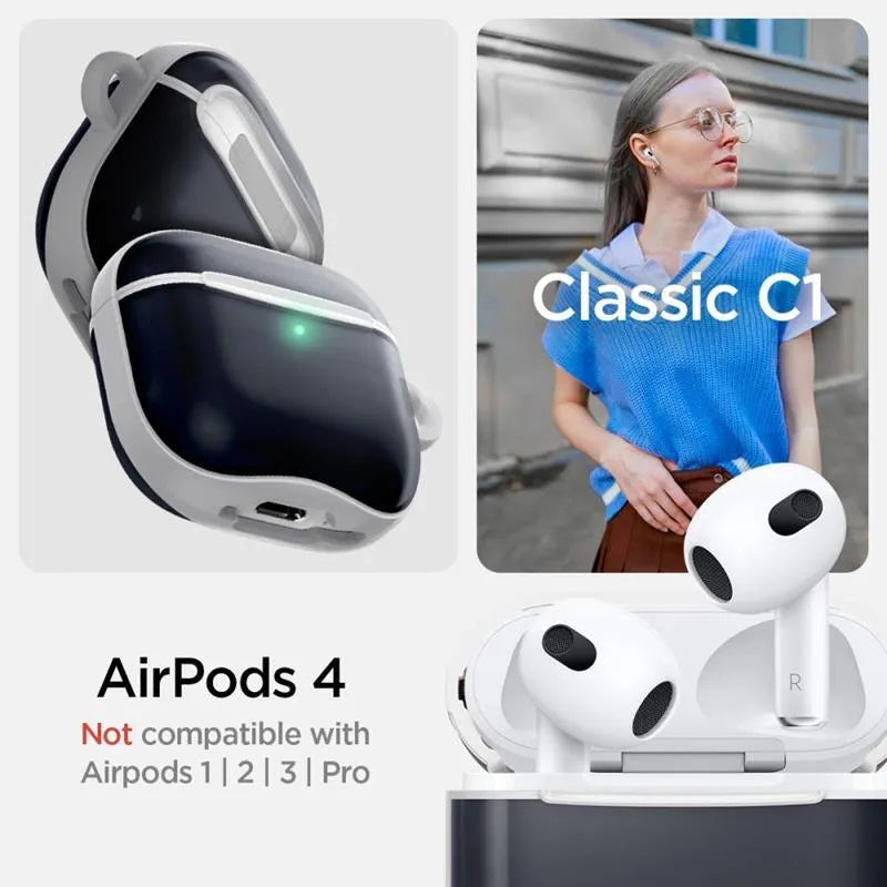 Spigen Classic C1 – dėklas, skirtas Apple AirPods 4 (grafito spalvos)
