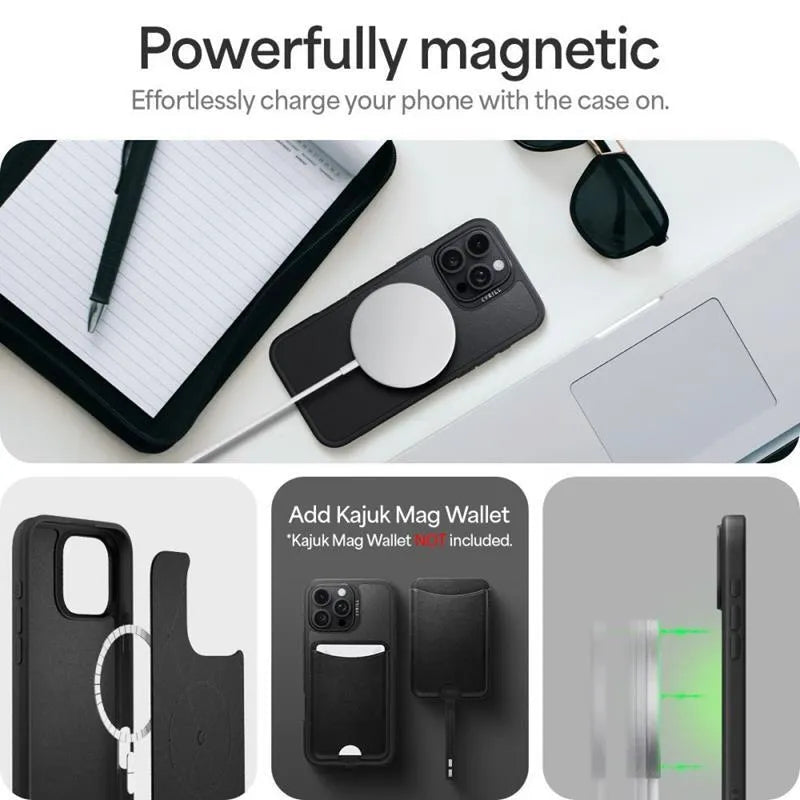 Spigen Cyrill Kajuk Classic Charm Mag MagSafe – dėklas, skirtas „iPhone 16 Pro Max“ (juodas)