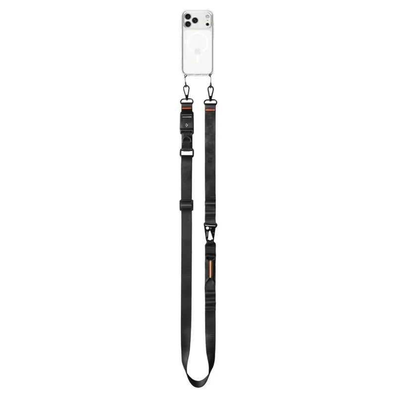 Spigen DA30M Dirželis Per Petį Crossbody – Universalus telefono dirželis / raištis (juodas)