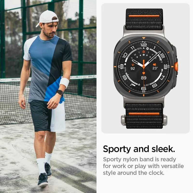 Spigen DuraPro Flex – Dirželis, skirtas Samsung Galaxy Watch Ultra 47 mm (2025/2024) (Juodas)