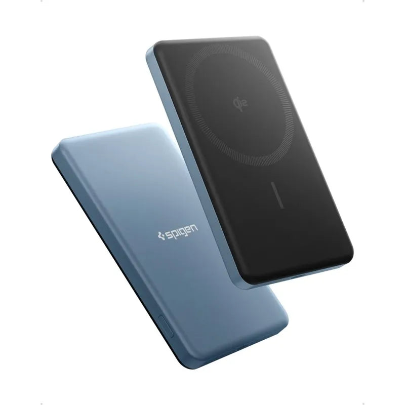 Spigen EA2205MQ Essential – „MagSafe“ išorinė baterija, 5000 mAh, 22,5 W, „Qi2“ (žalsvai melsva)