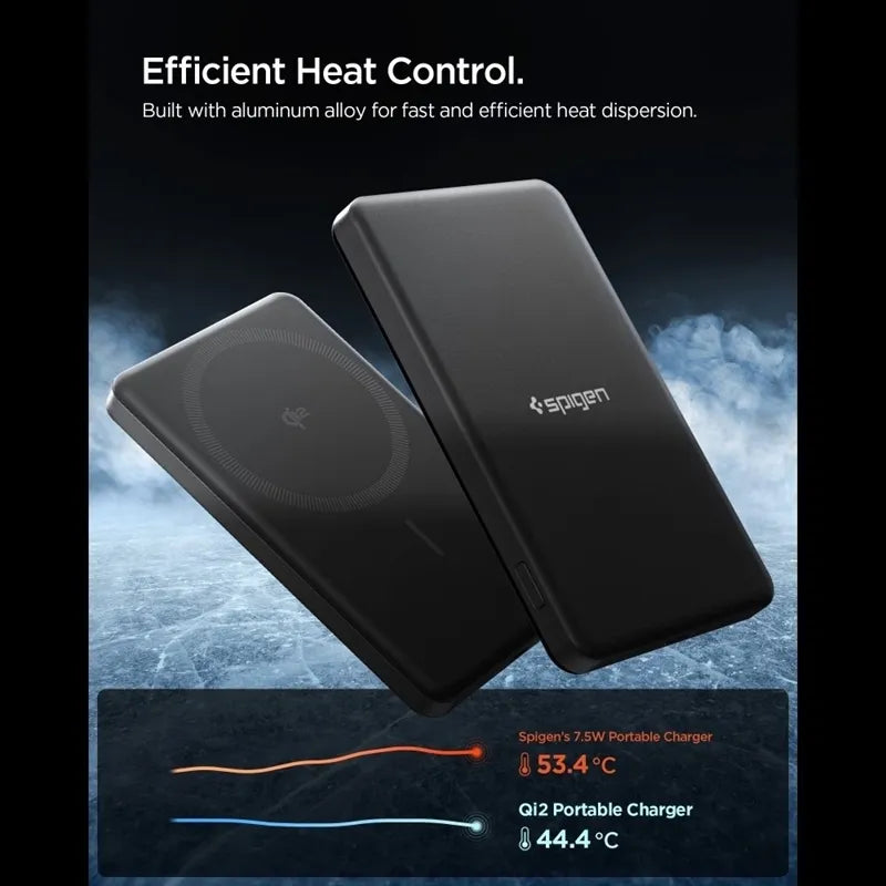Spigen EA2205MQ Essential – „MagSafe“ maitinimo blokas 5000 mAh 22,5 W Qi2 (juodas)