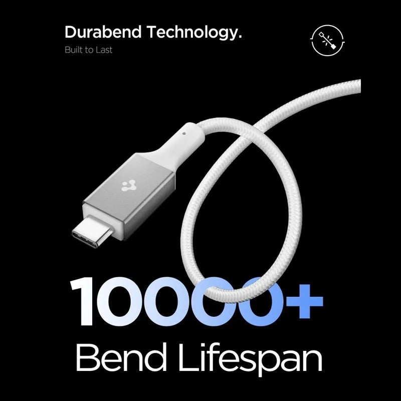 Spigen EB10015CC Essential – USB-C į USB-C PD laidas, 100 W, 1,5 m (baltas)