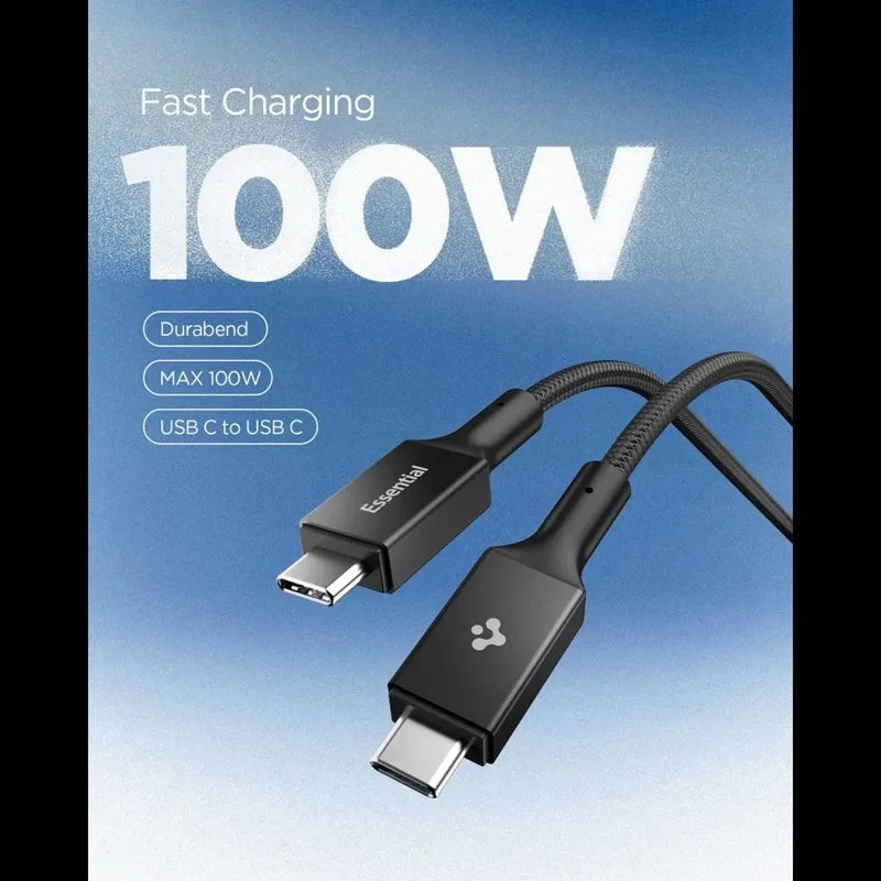 Spigen EB10015CC Essential - USB-C į USB-C PD laidas 100 W 1,5 m (juodas)