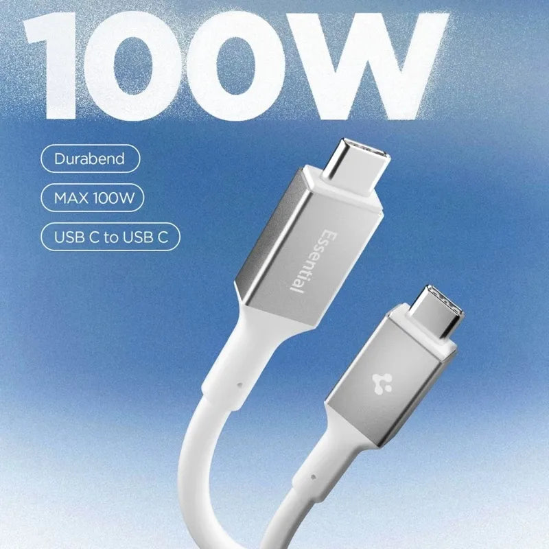Spigen EB10020CC Essential – C tipo USB į C tipo USB PD laidas 100W 2m (baltas)