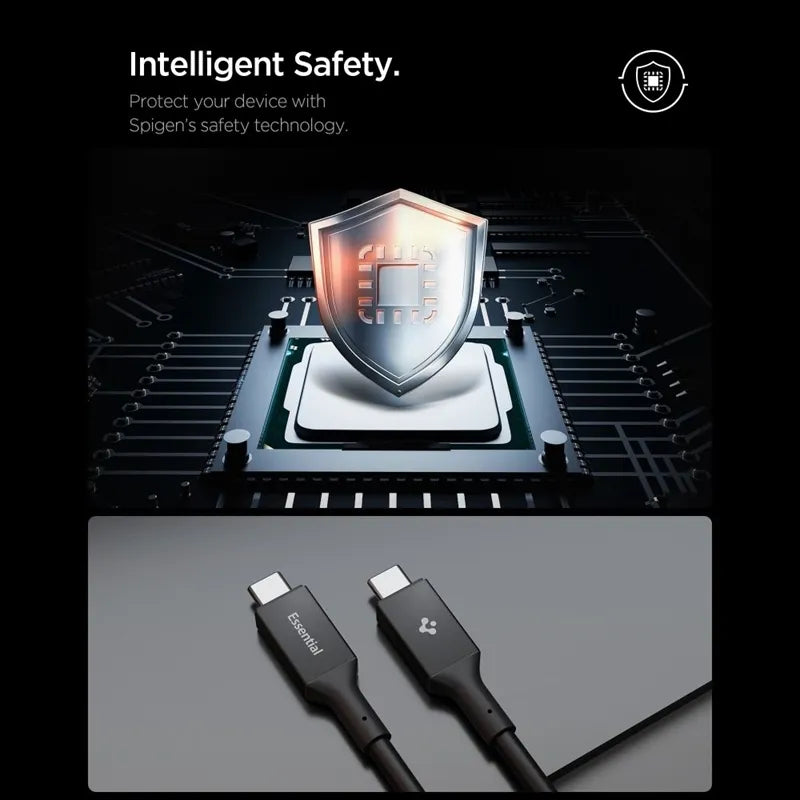 Spigen EB10020CC Essential - USB-C į USB-C PD kabelis 100W 2m (juodas)