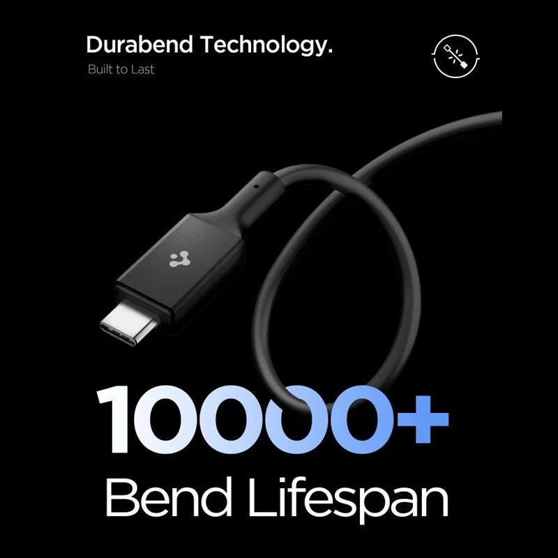 Spigen EB24012CC Essential - USB-C į USB-C PD laidas 240W 1.2m (juodas)