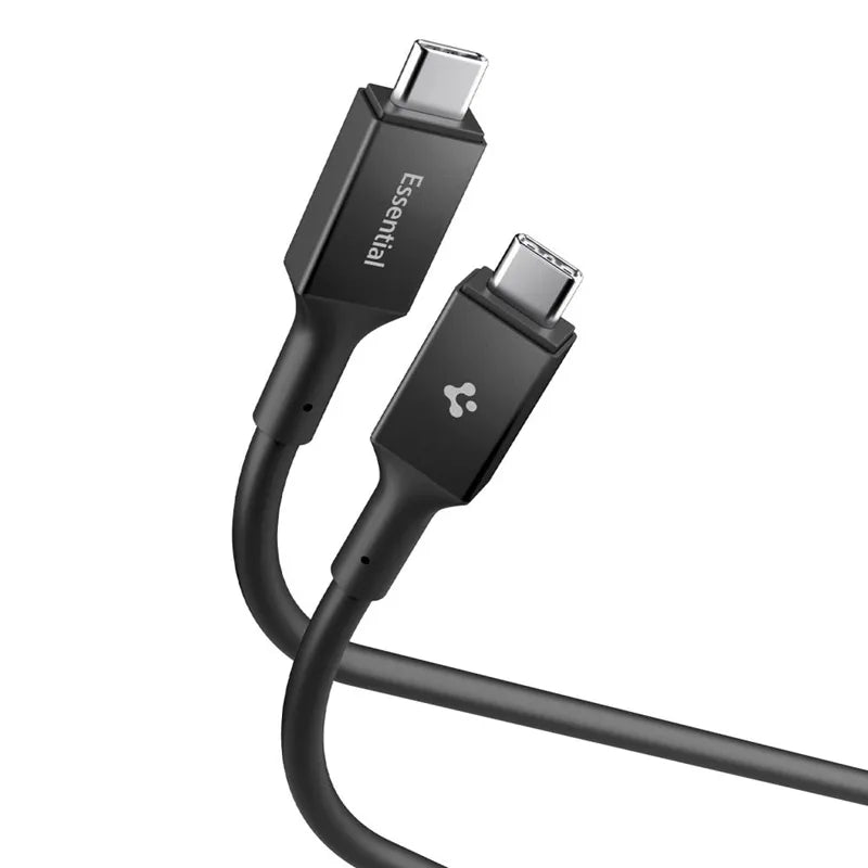 Spigen EB24012CC Essential - USB-C į USB-C PD laidas 240W 1.2m (juodas)
