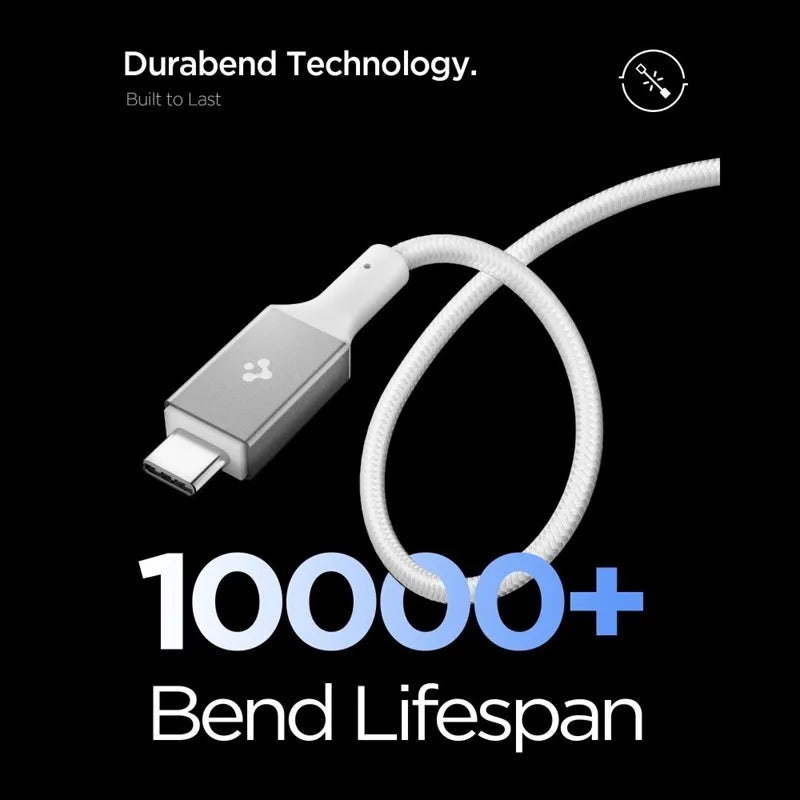 Spigen EB24015CC Essential – USB-C į USB-C PD laidas, 240 W, 1,5 m (baltas)