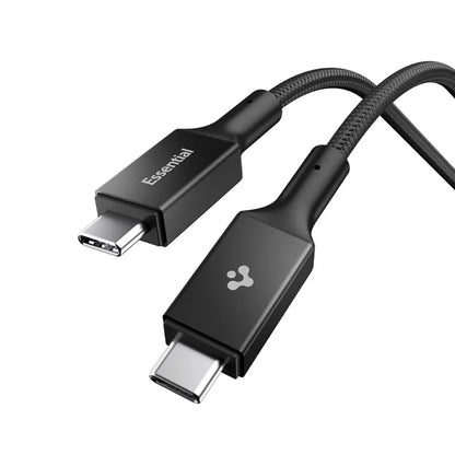 Spigen EB24015CC Essential – USB-C į USB-C PD laidas, 240 W, 1,5 m (juodas)