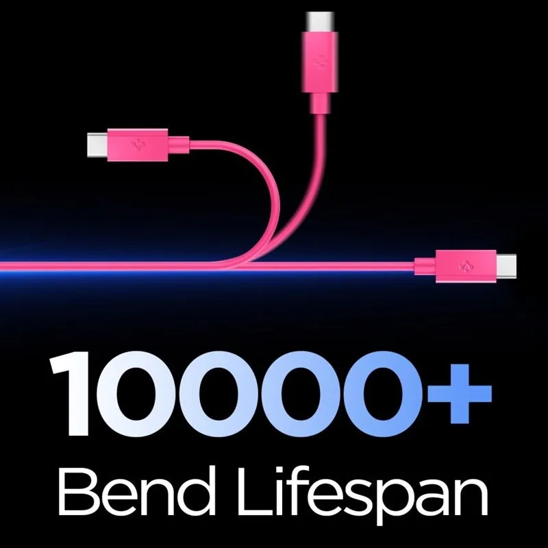 Spigen EB6010CC Essential – USB-C į USB-C laidas, 60W, 1m (rožinis)