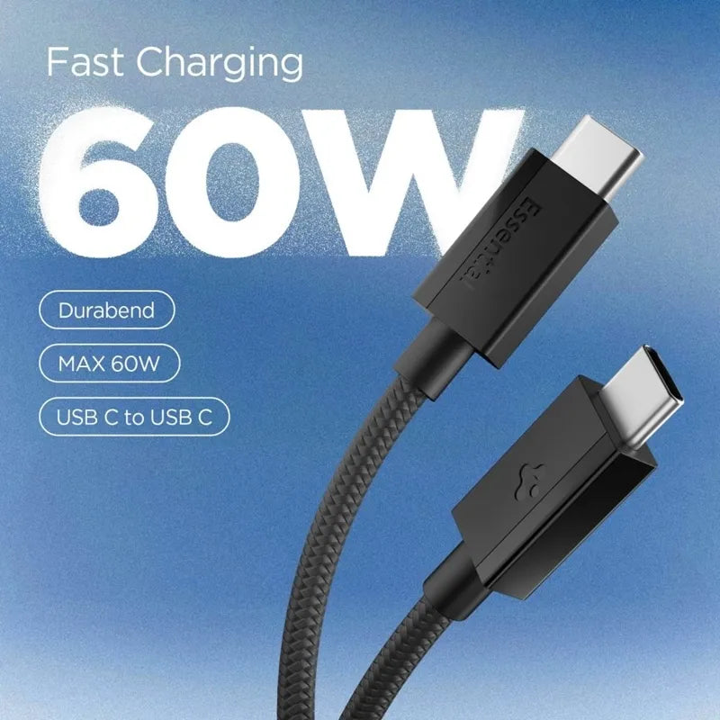 Spigen EB6015CC Essential – USB-C į USB-C laidas 60W 1,5 m (juodas)