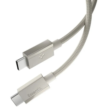 Spigen EB6015CC Essential – USB-C į USB-C laidas, 60W, 1,5 m (natūralaus titano spalvos)