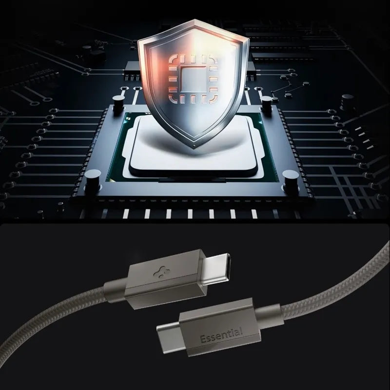 Spigen EB6015CC Essential – USB-C į USB-C laidas 60W 1,5 m (tamsiai pilkas)