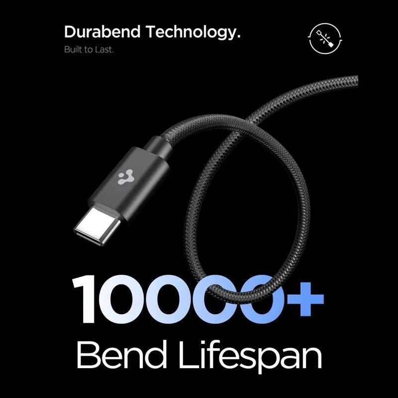 Spigen EE451EU Essential GaN Pro – USB-C PD PPS 45W sieninis įkroviklis + 1 m USB-C laidas (juodas)