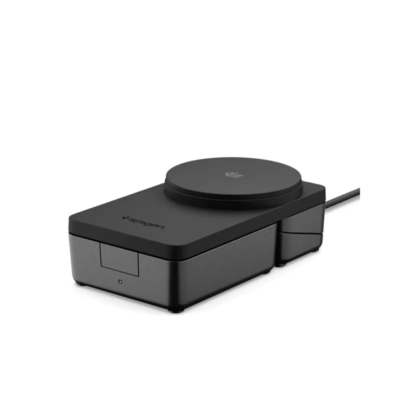 Spigen EF323MQ Essential – „MagSafe“ 3-in-1 belaidis įkroviklis, skirtas iPhone, AirPods ir Apple Watch, 25 W, Qi 2.2 (juodas)