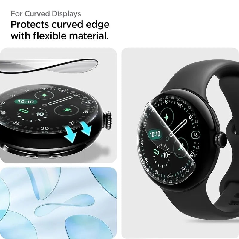 Spigen Elite Shield EZ Fit 2-Pack – hidrogelio plėvelė, skirta Google Pixel Watch 3 / 4 / 5 41 mm (2 vnt.)