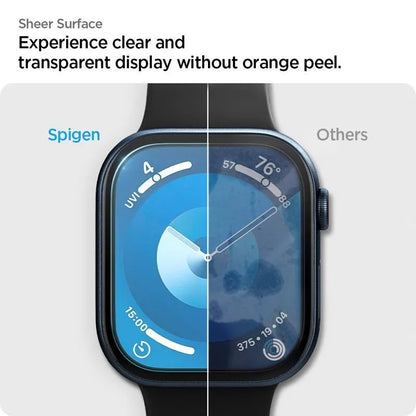 Spigen Elite Shield EZ Fit (2 vnt.) – hibridinio stiklo apsauga, skirta „Apple Watch 10“, 42 mm (skaidrus)