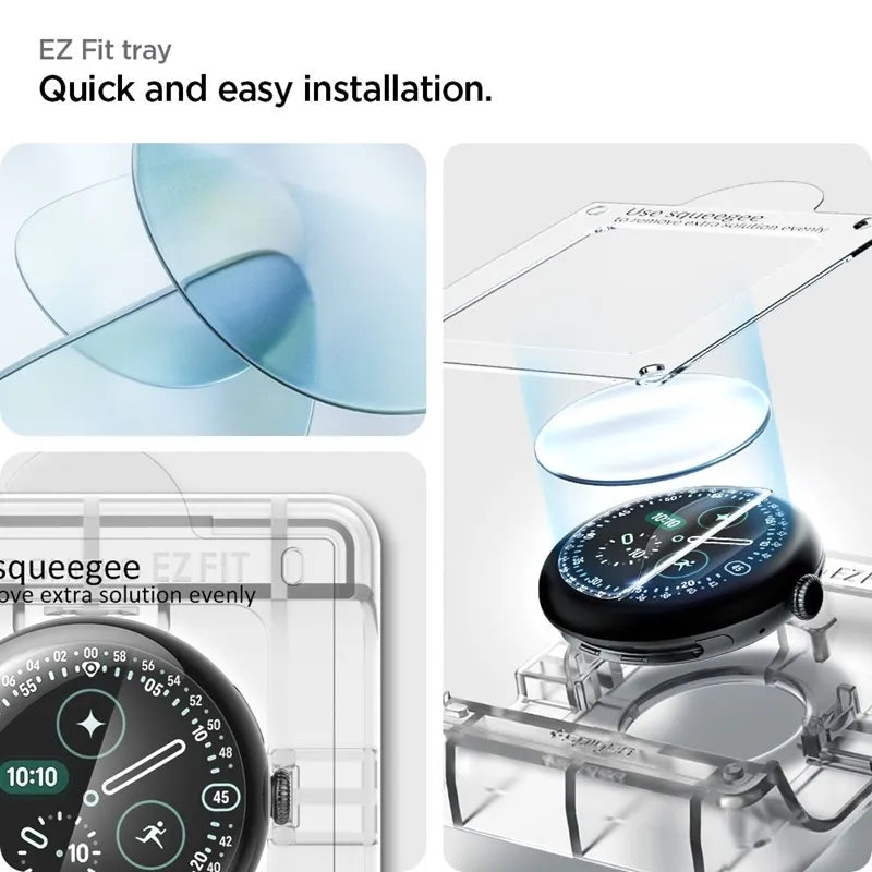 Spigen Elite Shield EZ Fit 2 vnt. – Hidrogelinė plėvelė, skirta Google Pixel Watch 3 / 4 / 5 45 mm (2 vnt.)