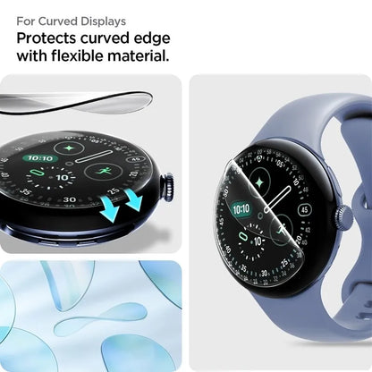 Spigen Elite Shield EZ Fit 2 vnt. – Hidrogelinė plėvelė, skirta Google Pixel Watch 3 / 4 / 5 45 mm (2 vnt.)