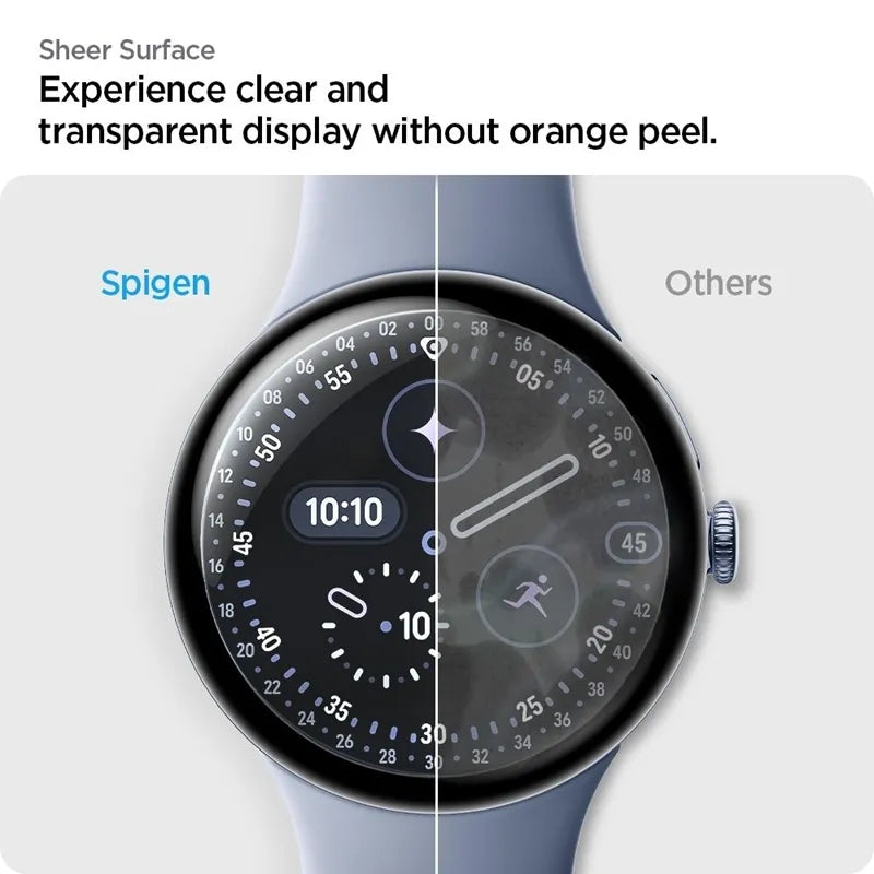 Spigen Elite Shield EZ Fit 2 vnt. – Hidrogelinė plėvelė, skirta Google Pixel Watch 3 / 4 / 5 45 mm (2 vnt.)