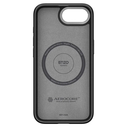 Spigen Enzo Aramid Mag MagSafe dėklas iPhone 17e / 16e (juodas)