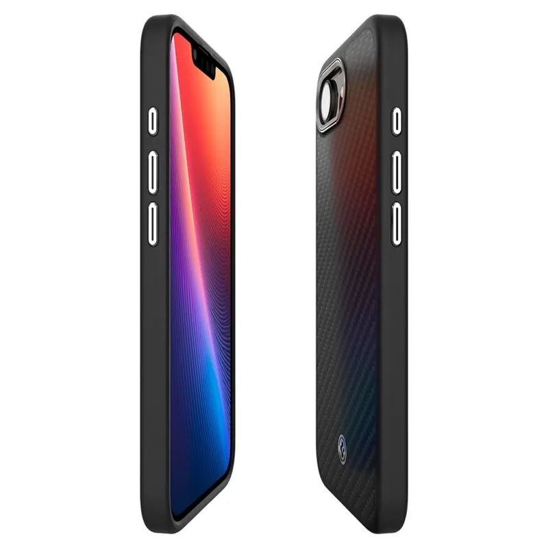 Spigen Enzo Aramid Mag MagSafe dėklas iPhone 17e / 16e (juodas)