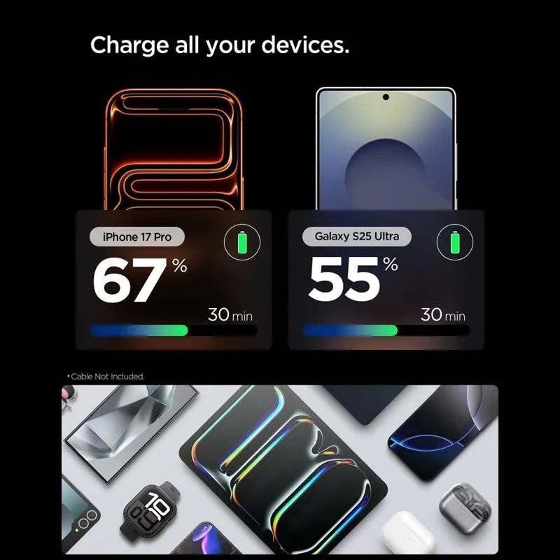 Spigen Essential EE301EU GaN – USB-C PD PPS 30W sieninis įkroviklis (natūralaus titano spalvos)