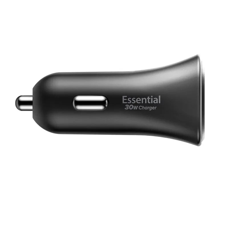 Spigen Essential EV301 - USB-C PD 3.0 PPS 30W automobilinis įkroviklis (juodas)