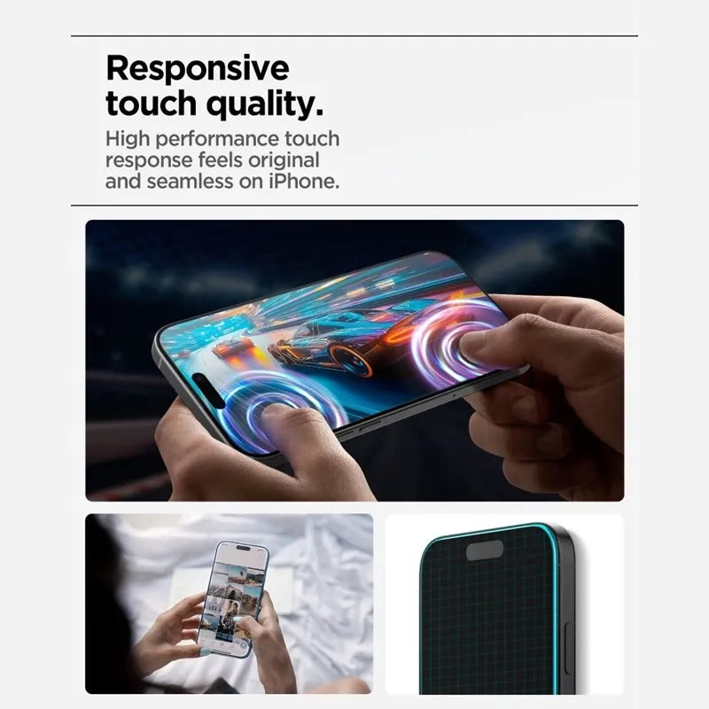Spigen Glas.tR AlignMaster Slim 3-Pack - Grūdintas stiklas, skirtas Apple iPhone 17 Pro (3 vnt.)