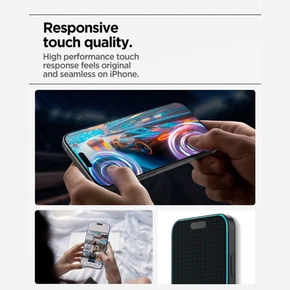 Spigen Glas.tR AlignMaster Slim 3-Pack - Grūdintas stiklas, skirtas Apple iPhone 17 Pro (3 vnt.)