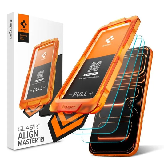 Spigen Glas.tR AlignMaster Slim 3-Pack – Grūdintas stiklas, skirtas Apple iPhone 17 Pro Max (3 vnt.)