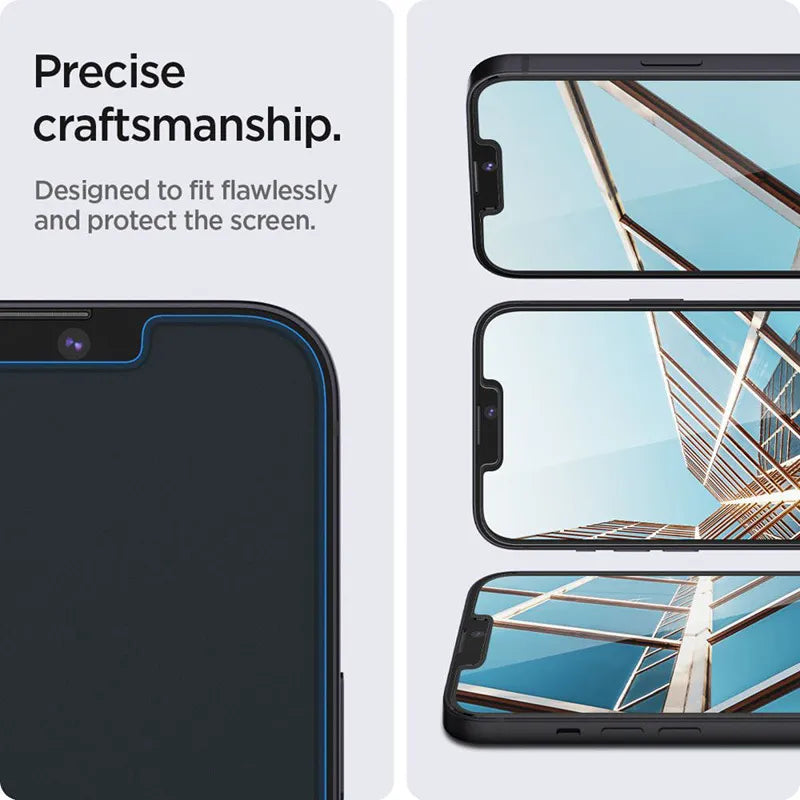 Spigen GLAS.TR EZ FIT 2 vnt. – Grūdintas stiklas, skirtas iPhone 17e / 16e / 14 / 13 Pro / 13 2 vnt.