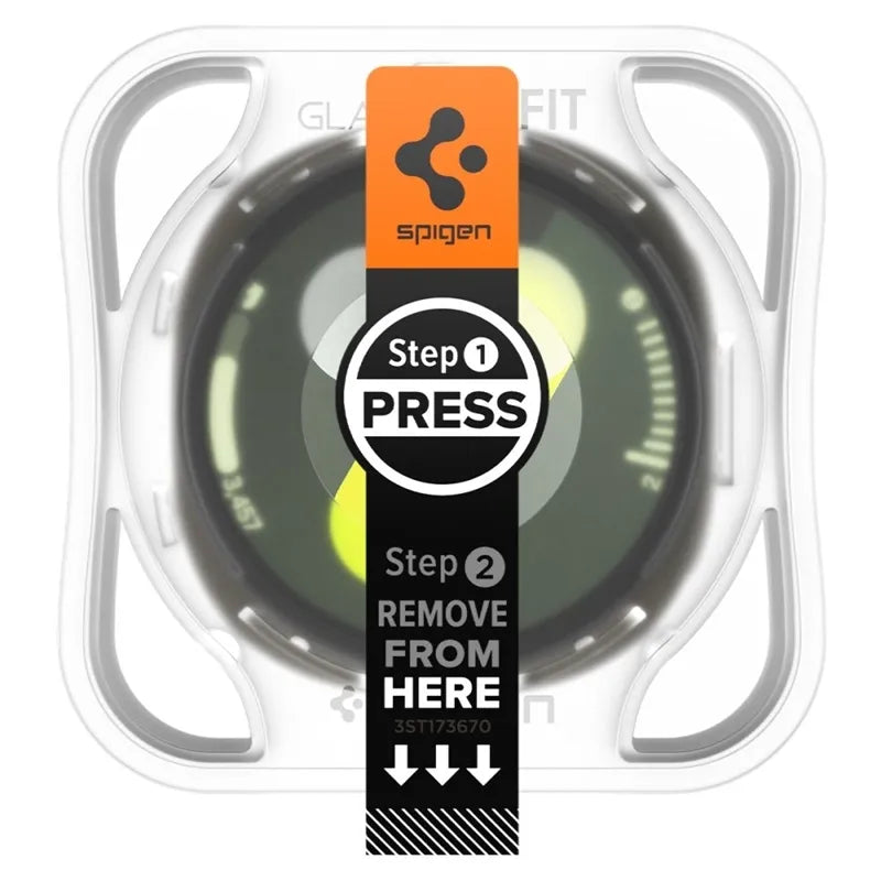 Spigen GLAS.TR EZ FIT 2 vnt. – Grūdintas stiklas, skirtas Samsung Galaxy Watch 8 44 mm (2 vnt.)
