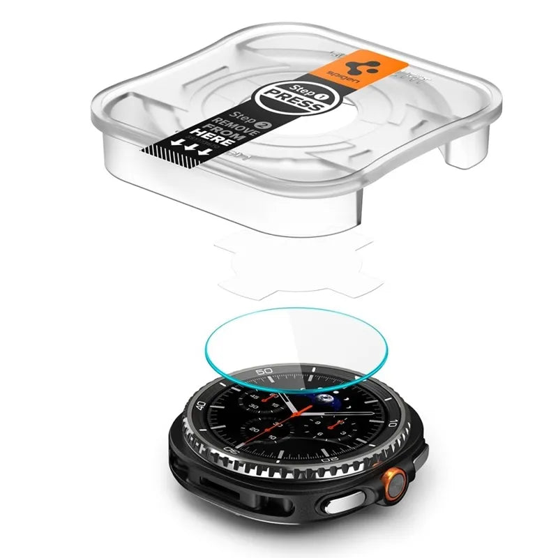 Spigen GLAS.TR EZ FIT 2 vnt. - Grūdintas stiklas, skirtas Samsung Galaxy Watch 8 Classic 46 mm (2 vnt.)