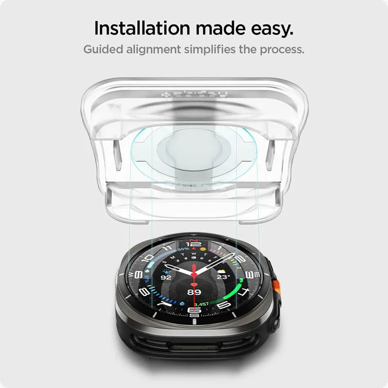 Spigen GLAS.TR EZ FIT 2 vnt. – Grūdintas stiklas, skirtas Samsung Galaxy Watch Ultra 47 mm (2025/2024) (2 vienetai)
