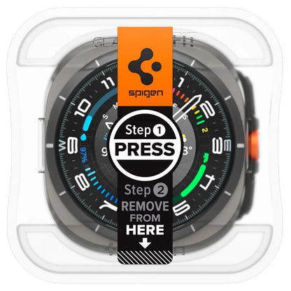 Spigen GLAS.TR EZ FIT 2 vnt. – Grūdintas stiklas, skirtas Samsung Galaxy Watch Ultra 47 mm (2025/2024) (2 vienetai)