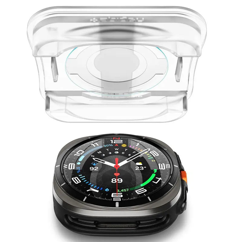 Spigen GLAS.TR EZ FIT 2 vnt. – Grūdintas stiklas, skirtas Samsung Galaxy Watch Ultra 47 mm (2025/2024) (2 vienetai)