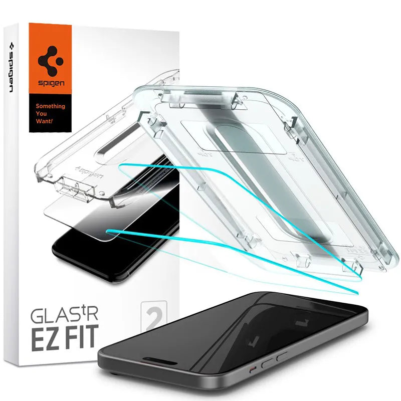 Spigen GLAS.TR EZ FIT 2vnt. - grūdintas stiklas, skirtas iPhone 15 / 16, 2vnt.