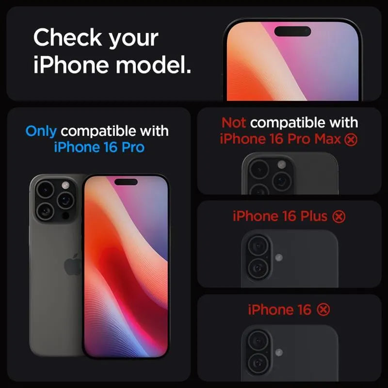 SPIGEN GLAS.TR "EZ FIT" grūdintas stiklas 2 vnt. iPhone 16 Pro / 17 / 17 Pro Skaidrus