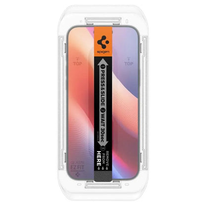 SPIGEN GLAS.TR "EZ FIT" grūdintas stiklas 2 vnt. iPhone 16 Pro / 17 / 17 Pro Skaidrus