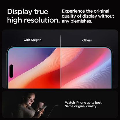 SPIGEN GLAS.TR "EZ FIT" grūdintas stiklas 2 vnt. iPhone 16 Pro / 17 / 17 Pro Skaidrus