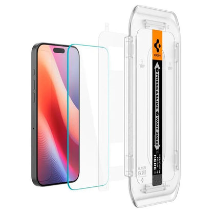 SPIGEN GLAS.TR "EZ FIT" grūdintas stiklas 2 vnt. iPhone 16 Pro / 17 / 17 Pro Skaidrus