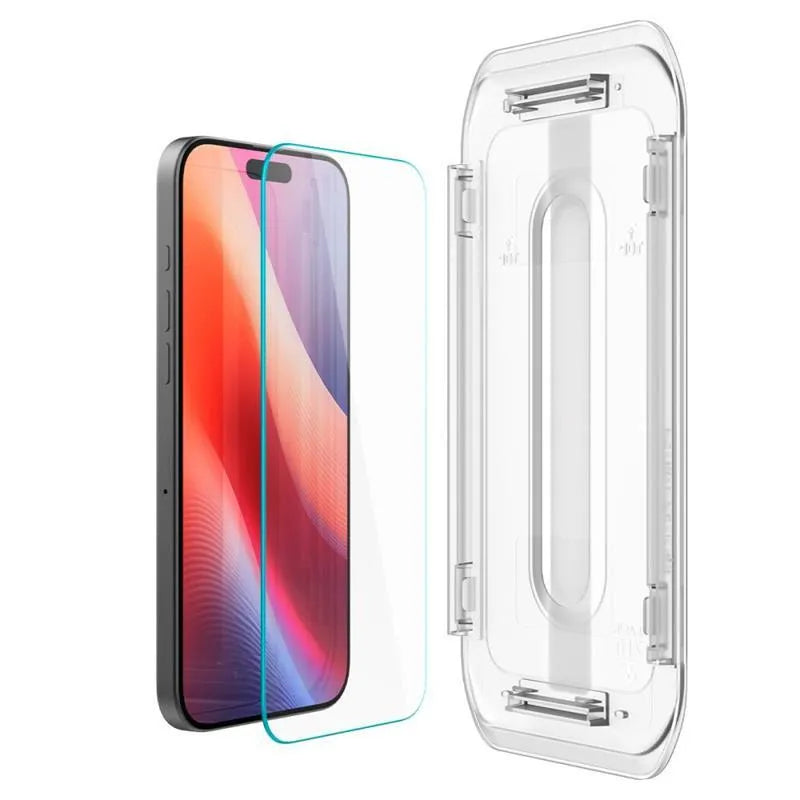 SPIGEN GLAS.TR "EZ FIT" grūdintas stiklas 2 vnt. iPhone 16 Pro / 17 / 17 Pro Skaidrus
