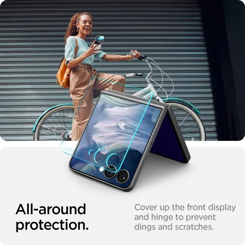 Spigen GLAS.TR EZ Fit HD 2-Paketas - grūdintas stiklas, skirtas Samsung Galaxy Z Flip 7
